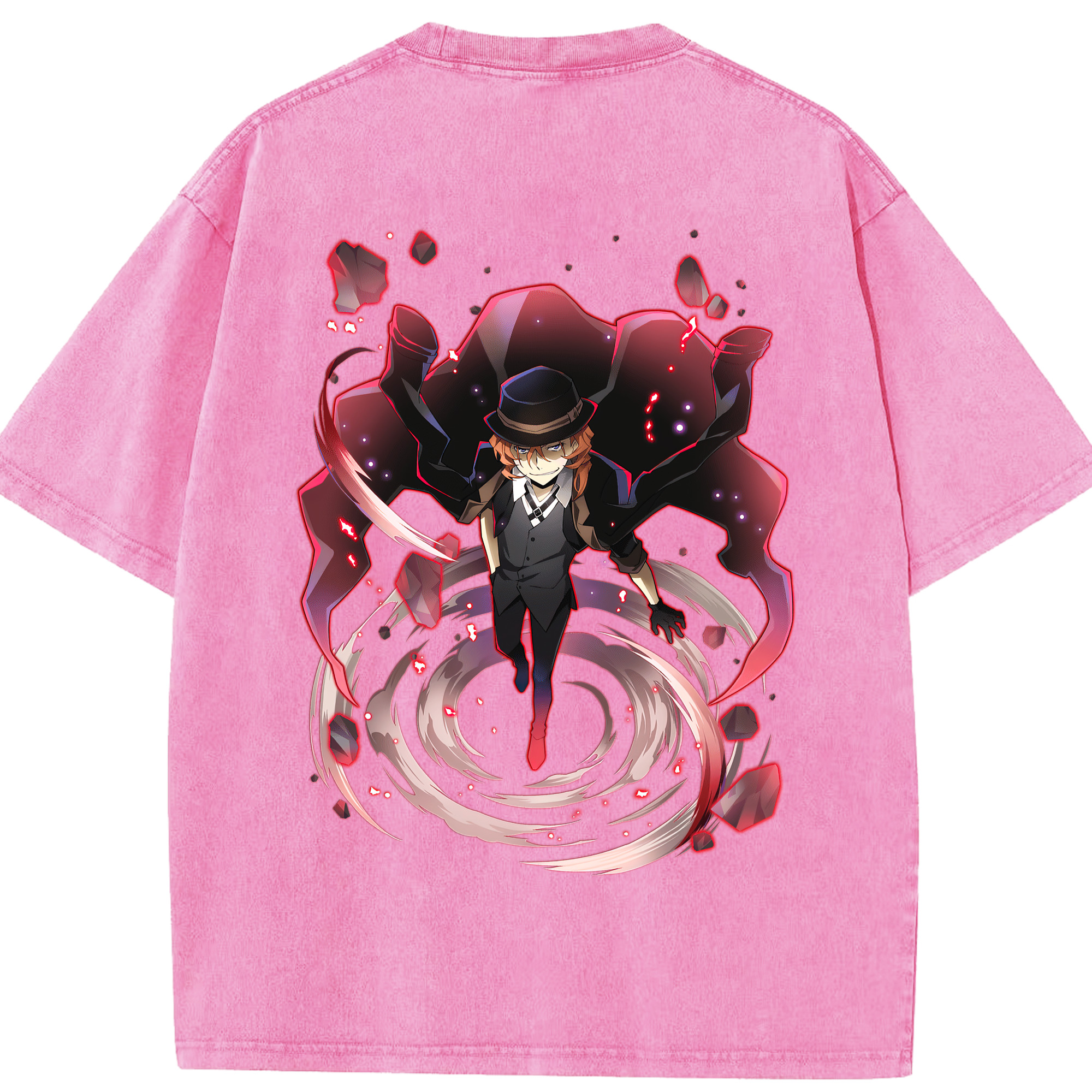 （画像用） 文豪ストレイドッグス Bungo Stray Dogs 綿100% ヴィンテージ風 半袖Tシャツ（背面プリント）